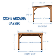 Backyard Discovery 12' x 9.5' Arcadia Slope Roof Cedar Gazebo with PowerPort
