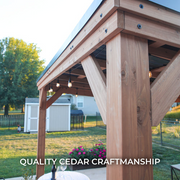 Backyard Discovery 12' x 9.5' Arcadia Slope Roof Cedar Gazebo with PowerPort